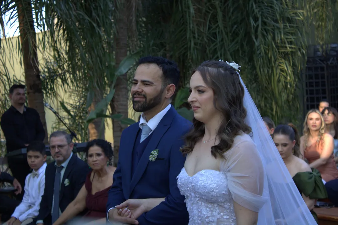 Tainara e Leandro na cerimônia